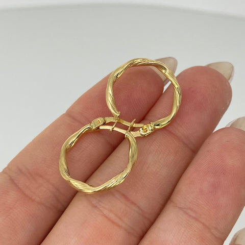 Candongas Melcochas Lineales Oro amarillo 18k 1,15 Gr / 1,9 Cm †