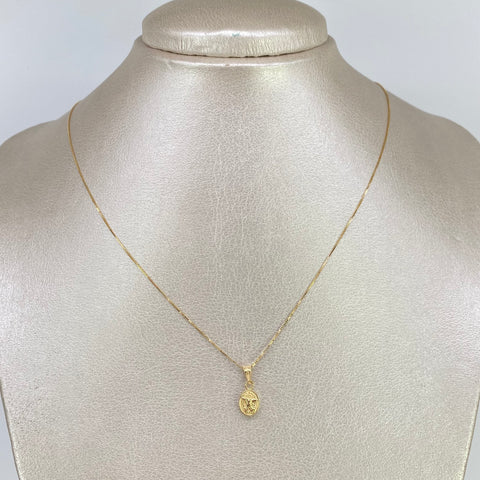 Cadena ● Veneciana + Dije San Miguel Arcangel Oro amarillo 18k 1,30 Gr / 0,5 mm / 50 Cm *