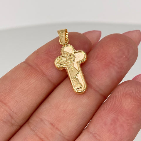 Dije Cruz Rostro Jesus Oro amarillo 18k 0,9 Gr / 2,7 Cm