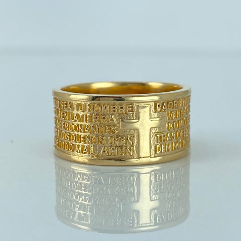 Anillo Argolla Padre Nuestro Oro amarillo / Talla 9 1/4 / 11,65 Gr