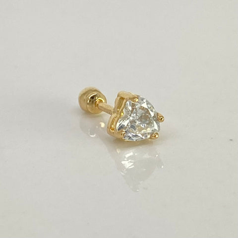 Piercing Circon Corazon / Oro Amarillo 18k (Joya) / 0,73gr / 5.3mm / (Oreja) †