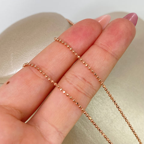 Cadena ● Mini Militar Oro rosa 18k +3 / 3,9 Gr / 1,4 mm / 45 Cm *