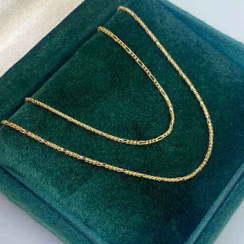 Cadena ● Tres Por Uno 3X1 / Franco Oro amarillo 18k +3 / 3,30 Gr / 1 mm / 45 Cm