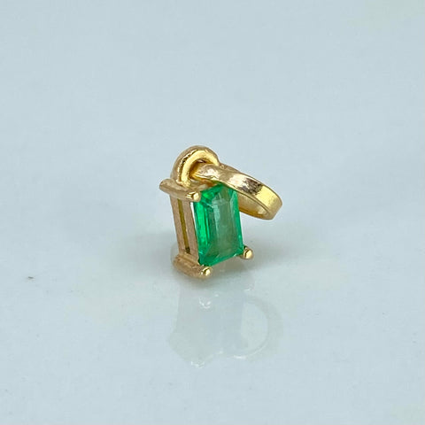 Dije Rectangular Esmeralda 30PTS Oro amarillo 0,51 Gr / 1,3 Cm *