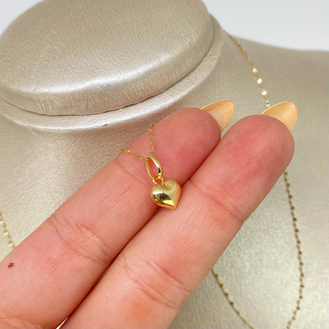Set Cadena  Crispeta + Dije Corazon Oro amarillo 18k 0,7 Gr / 1 mm / 50 Cm *