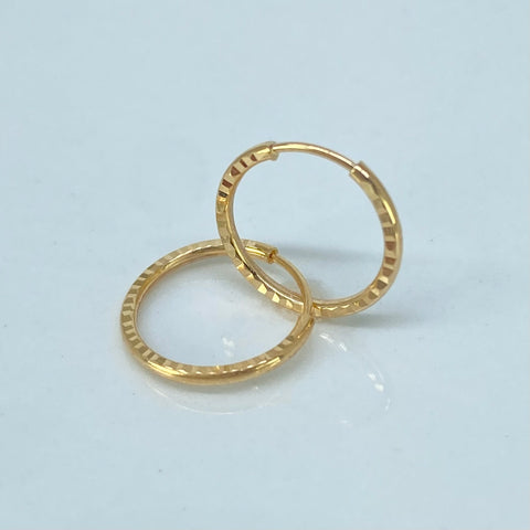 Candongas Imperdibles Diamantadas Oro amarillo 0,6 Gr / 1,2 Cm *