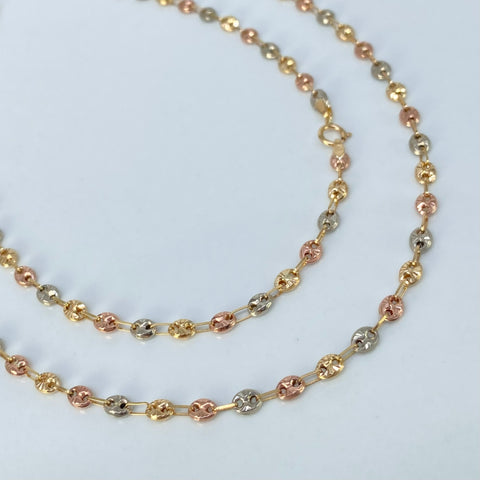 Cadena GC Diamantado Tres oros 5,60 Gr / 3,3 mm / 45 Cm †