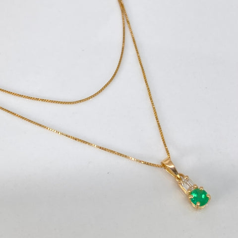 Set Cadena Veneciana + Dije Punto Y Coma 18 Pts Esm / 10 Pts Dte Oro amarillo 18k 1,42 Gr / 0,5 mm / 45 Cm †