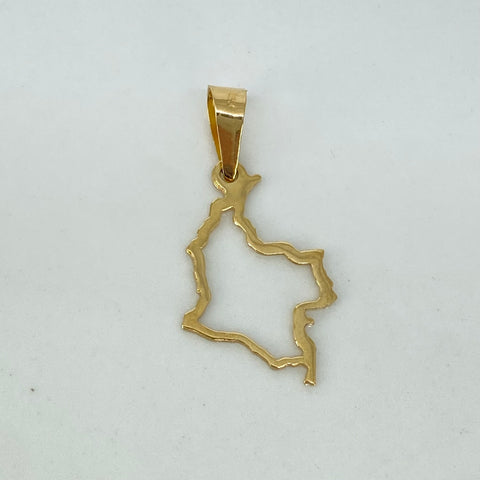 Dije Mapa Colombia Oro amarillo 18k 0,5 Gr / 2,7 Cm *
