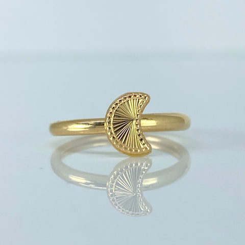 Anillo Luna Diamantada Oro amarillo 18k / Talla 6 3/4 / 1,15 Gr *