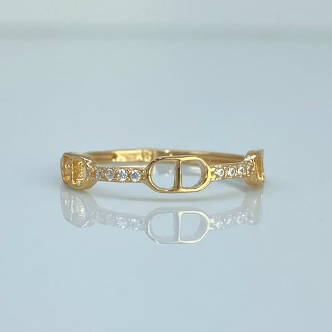 Anillo GC Circones Blancos Oro amarillo 18k / Talla 5 1/2 / 0,92 Gr