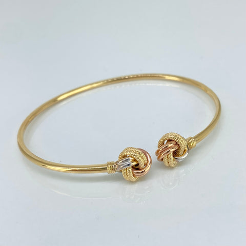 Pulso ● Aro Nudo Tres oros 18k +3 / 3,65 Gr / 17 Cm *