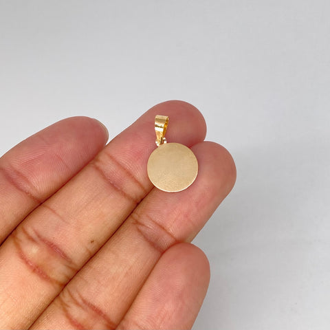 Dije Placa Circular Oro amarillo 0,7 Gr / 2 Cm *
