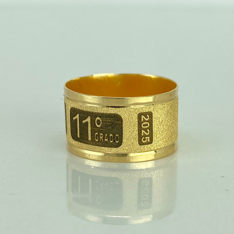 Anillo Argolla Diamantada PROM 11° Oro amarillo 18k / Talla 6 1/4 / 2,5 Gr