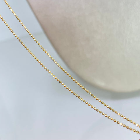 Cadena ● Mini Militar Oro amarillo 18k +3 / 1,85 Gr / 1 mm / 45 Cm *