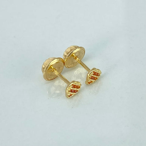 Topos Corazon Circones Naranjas Oro amarillo 0,5 Gr / 4 mm