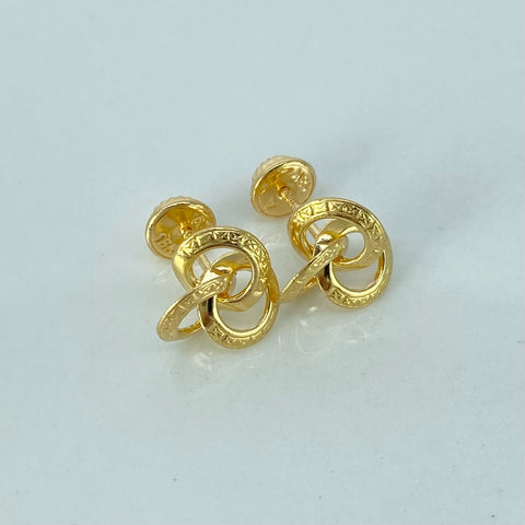 Topos Flor Aros Diamantados Oro amarillo 0,86 Gr / 9,5 mm †