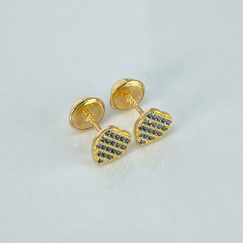 Topos Corazon Circones Azules Oro amarillo 0,92 Gr / 5,8 mm