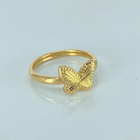 Anillo Mariposa Diamantada Oro amarillo 18k / Talla 7 1/2 / 1,38 Gr †