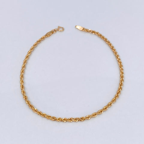 Pulso ● Lazo Oro amarillo 18k +1 / 1,61 Gr / 2,1 mm / 19 Cm *