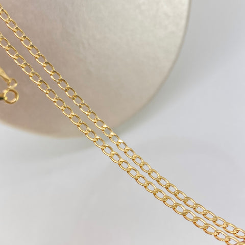 Cadena ● Cubana Oro amarillo 18k 2,4 Gr / 2,3 mm / 45 Cm