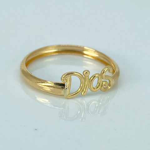 Anillo DIOS Oro amarillo 18k / Talla 7 3/4 / 0,85 Gr *