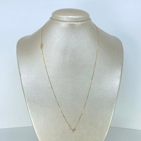 Set Cadena  Veneciana + Dije Diamante Oro amarillo 18k 1,2 Gr / 0,5 mm / 50 Cm †