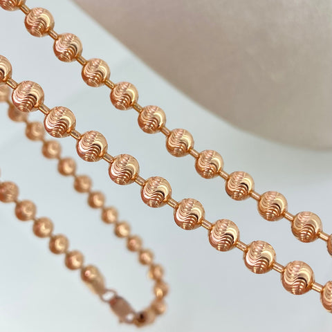 Cadena Militar Diamantada Luna NAC ESP Oro rosa 18k 29,2 Gr / 5 mm / 70 Cm *