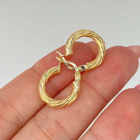 Candongas Entorchadas Oro amarillo 18k 1,55 Gr / 1,7 Cm *