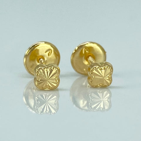 Topos Trebol Diamantado Oro amarillo 18k 0,41 Gr / 3,5 mm *