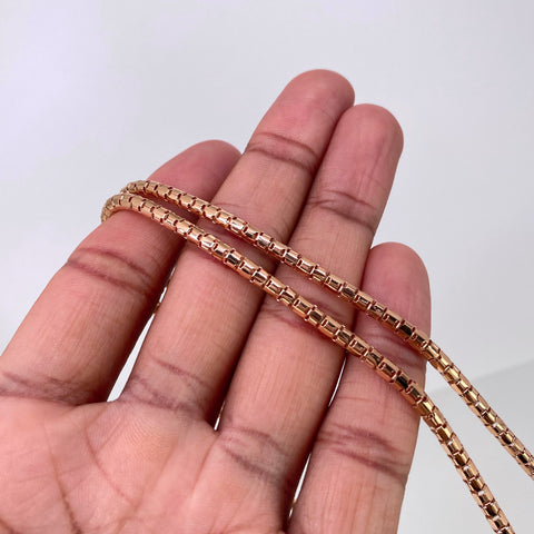 Cadena ● Cola Raton Oro rosa 18k +3 / 15,2 Gr / 3,3 mm / 60 Cm *