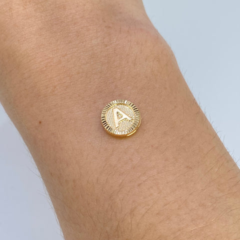 Herraje Letra A Diamantado Oro amarillo 18k 0,55 Gr / 1,1 Cm