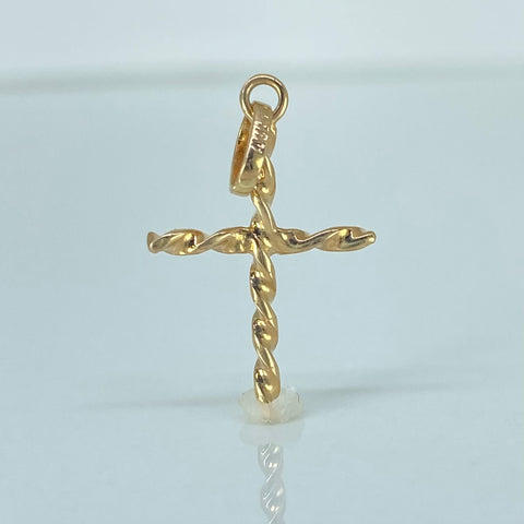 Dije Cruz Entorchada Oro amarillo 18k 0,78 Gr / 2,5 Cm  *