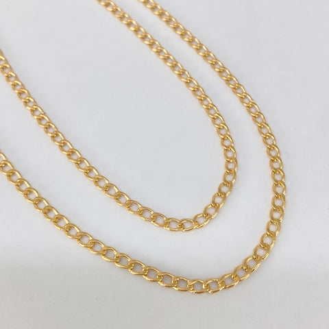 Cadena ● Cubana Oro amarillo 18k 2,68 Gr / 2,5 mm / 50 Cm