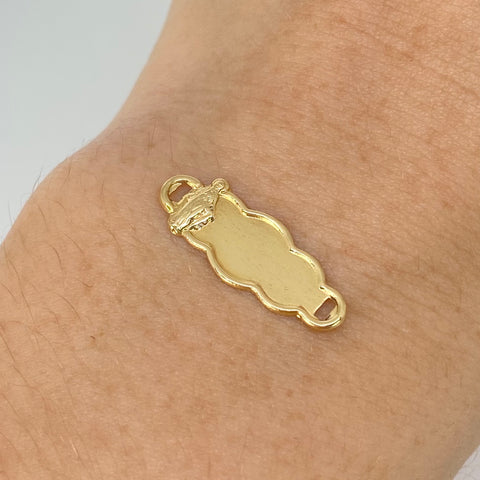Herraje Placa Nube Virgen Milagrosa Oro amarillo 18k 0,5 Gr / 2,2 Cm *