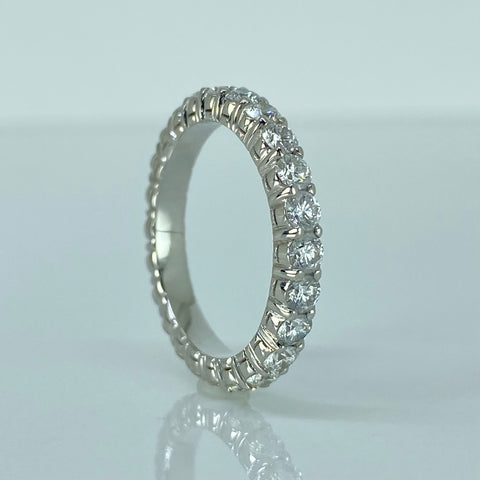 Anillo Churumbela Con Diamantes Personalizado POR FABRICACION Oro Blanco 18k / Talla 5/ 10 / 4,5 Gr *