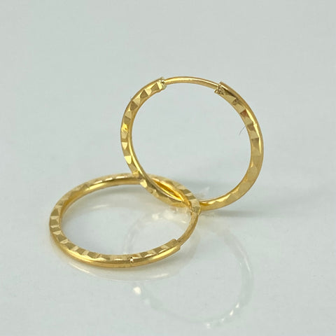 Candongas Imperdibles Diamantadas Oro amarillo 18k 0,8 Gr / 1,6 Cm