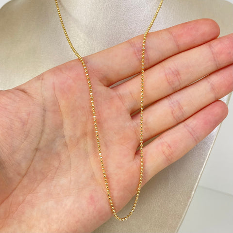 Cadena ● Mini Militar Oro amarillo 18k +3 / 4,53 Gr / 1,4 mm / 50 Cm *