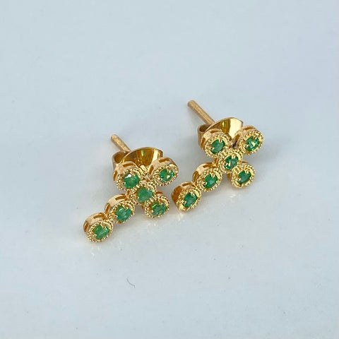 Topos Cruz Esmeraldas 20PTS Oro amarillo 2,1 Gr / 9,5 mm