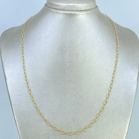 Cadena ● Cajon Entorchado Oro amarillo 18k +3 / 4,77 Gr / 2,5 mm / 50 Cm *