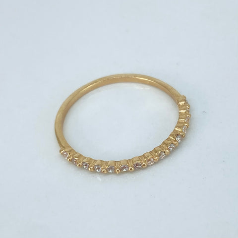 Anillo Churumbela Circones Blancos Oro amarillo / Talla 7 1/4 / 1,11 Gr †