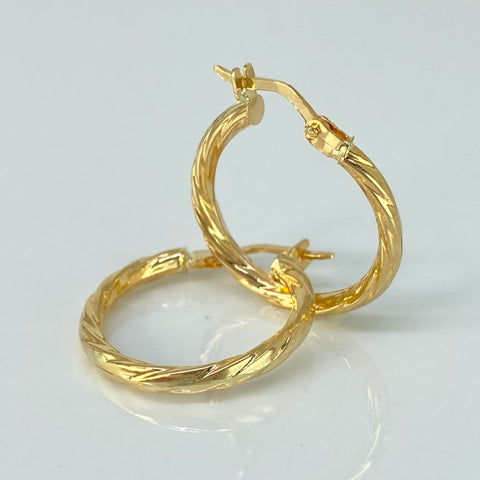 Candongas Entorchadas Oro amarillo 18k 1,6 Gr / 2,2 Cm *