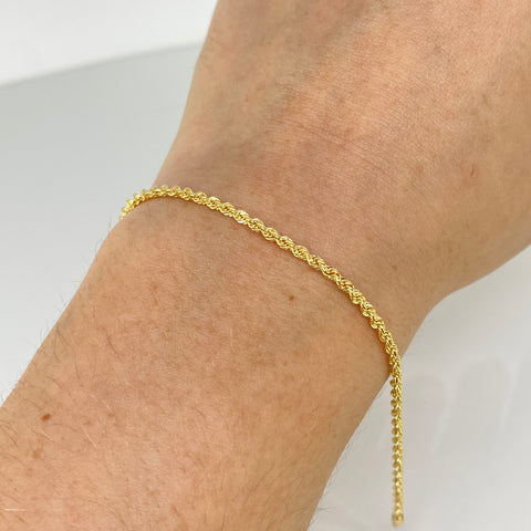 Pulso ● Lazo Oro amarillo 18k +1 / 1,3 Gr / 2 mm / 19,5 Cm *