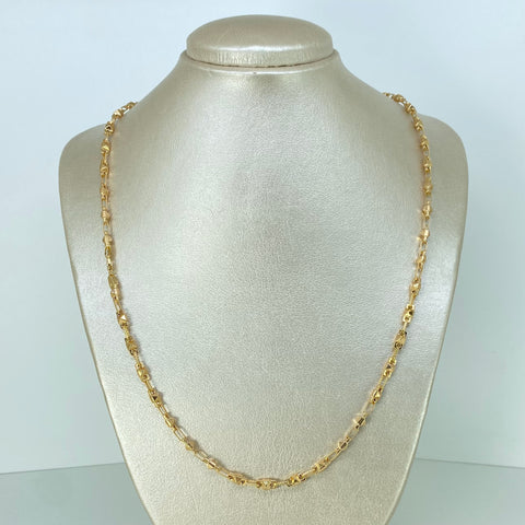 Cadena Rustico Eslabones Rombos Oro amarillo 11,85 Gr / 4,2 mm / 60 Cm †