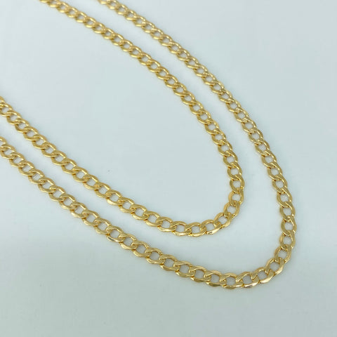 Cadena ● Cubana Oro amarillo 18k 4,15 Gr / 3,4 mm / 50 Cm *