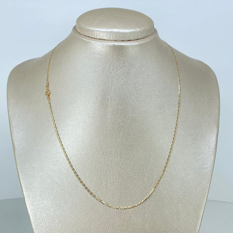 Cadena ● Escalera Plana Diamantada Tres oros 18k 1,9 Gr / 1,5 mm / 45 Cm