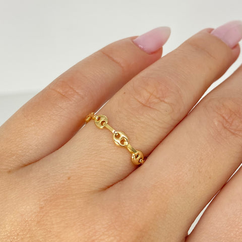 Anillo GC 9 Eslabones Oro amarillo 18k / Talla 6 1/2 / 0,65 Gr *