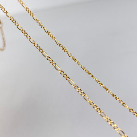 Set Cadena ● Tres Por Uno + Dije Flor Circones Blancos Oro amarillo 18k 1,9 Gr / 1,2 mm / 45 Cm *