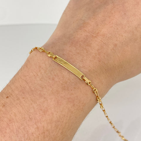 Pulso bebé Placa Rectangular Jesus GC  Oro amarillo 18k 1,70 Gr / 3,3 mm / 15,8 Cm *