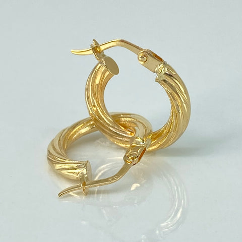 Candongas Entorchadas Oro amarillo 18k 1,55 Gr / 1,8 Cm *